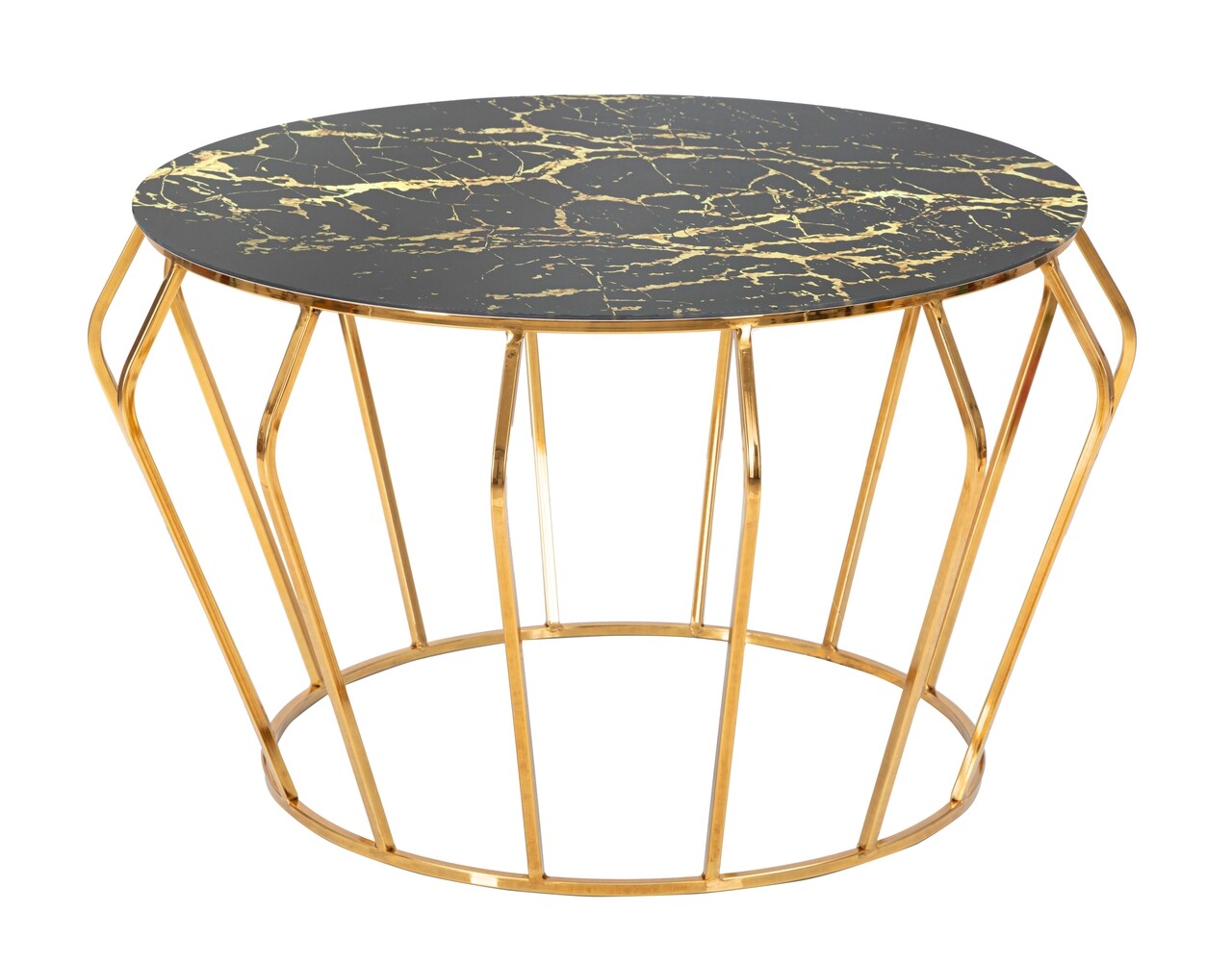 Masuta de cafea Histor, Mauro Ferretti, Ø 78x44.5 cm, fier, negru/auriu - imagine 7